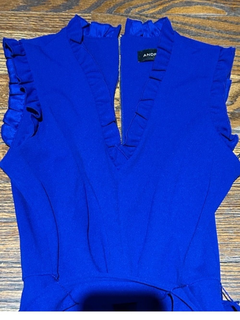 Andrew Marc Royal Blue Sleeveless Wide-Leg Jumpsuit - Picture 7 of 8